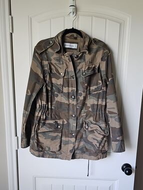 Camo Utility Jacket with Drawstring Waist - Chelsea Deboer Collection